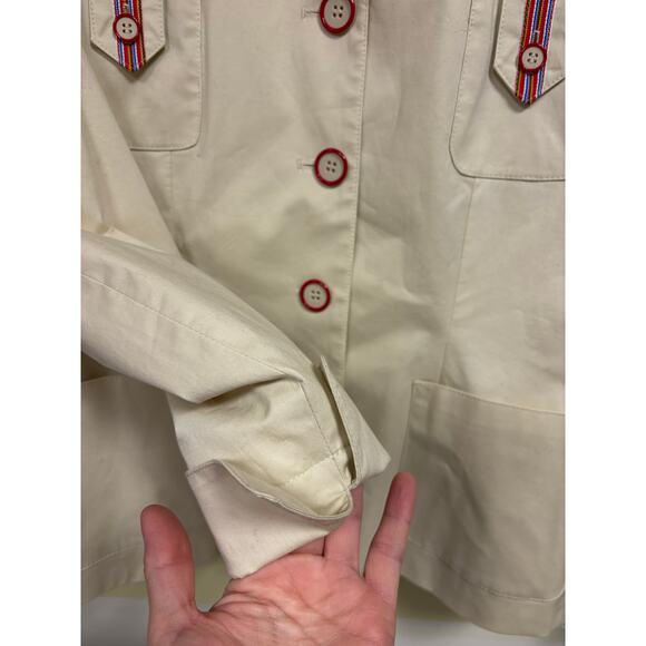 NWT Harve Benard khaki cream button blazer jacket cotton pockets 8 - Picture 3 of 9